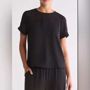 MELLODAY Mixed Media Stretch Top size s NWT